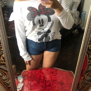 Off the shoulder Mickey Mouse shirt